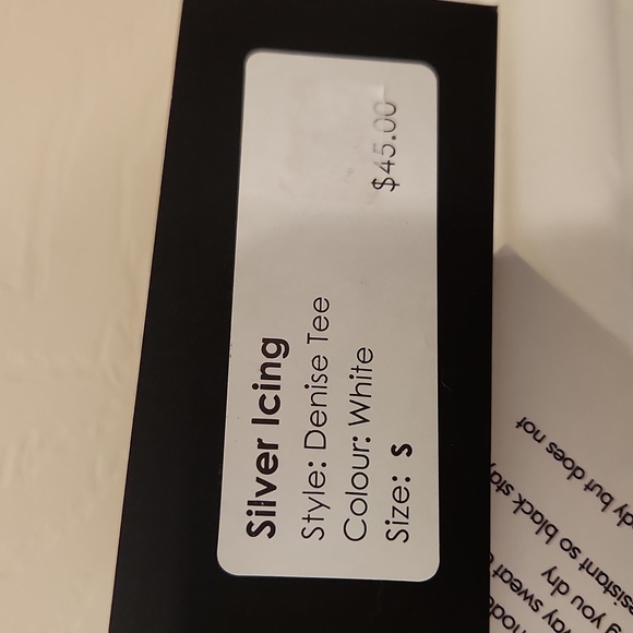 Silver Icing white Denise Tee Sz S - Picture 3 of 7